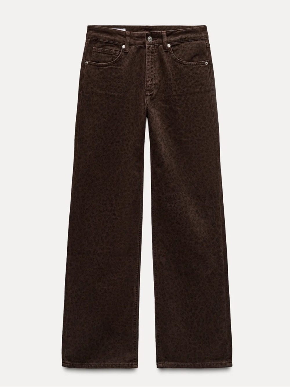 Zara leopard print slouchy Straight Leg Jeans
